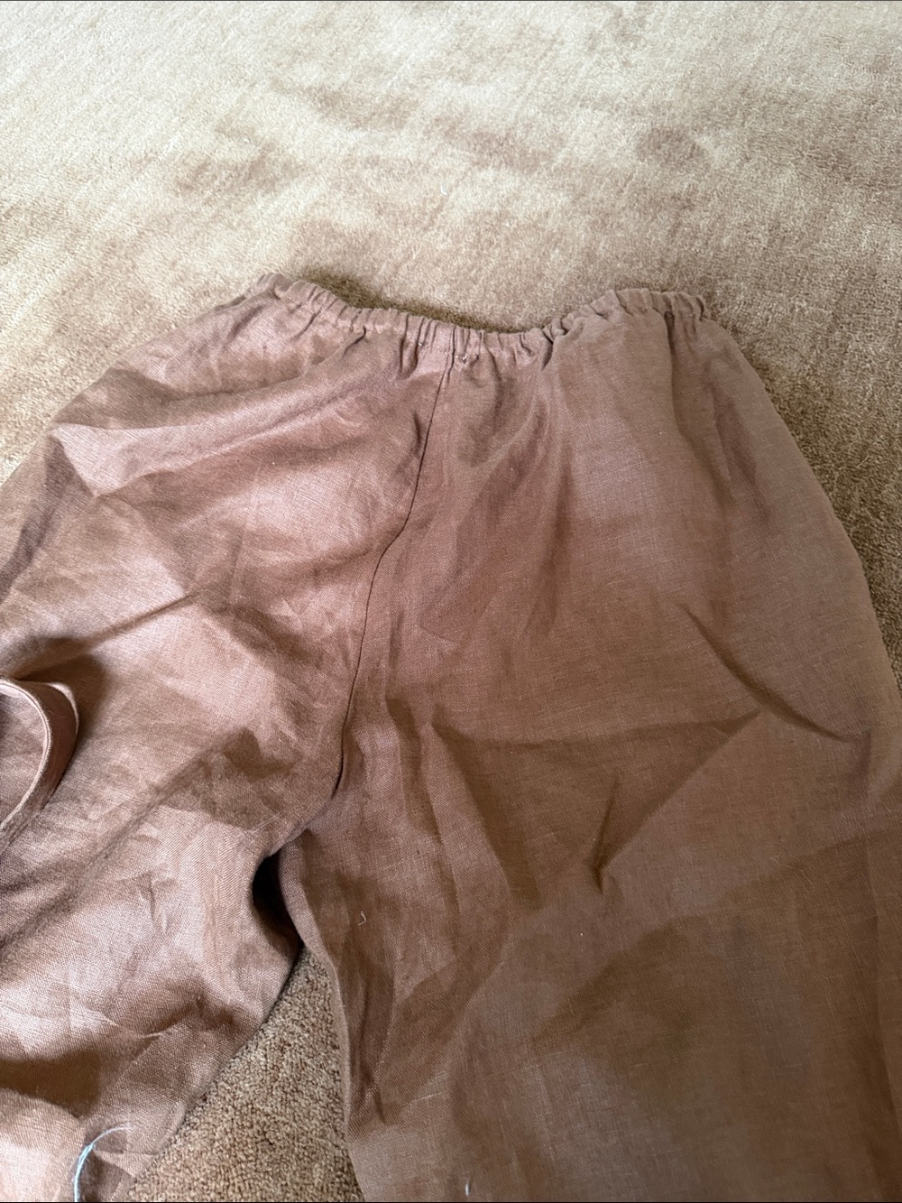 Brown Linen Blend Two-Piece Set - Picture 4 of 4